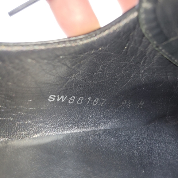 Stuart Weitzman Zealous Studded Platform Loafer Jet Mirror Black. Size 9.5 M - Picture 11 of 16